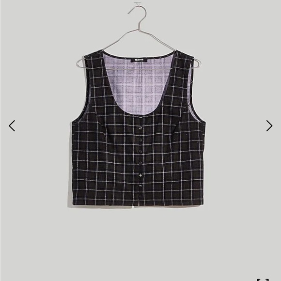 Corduroy Sleeveless Crop Top in Plaid (part of matching set) - Picture 1 of 5